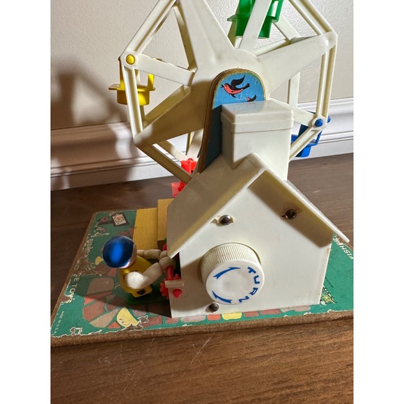 Vintage 1966 Fisher Price Music Box Ferris Wheel Little People Toy Carnival - Picture 5 of 8